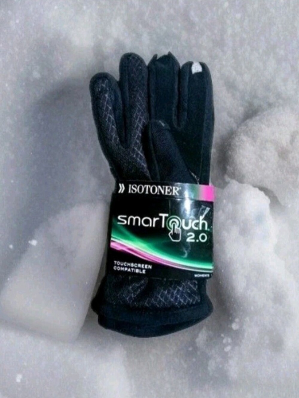 NWT Isotoner SmarTouch 2.0 Womens Black Touch Screen Tech Compatible Gloves M/L